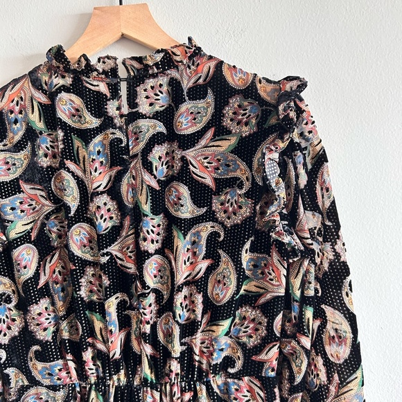 ba&sh Roane Midi Dress | Black Paisley | Size US 6 - Picture 10 of 16